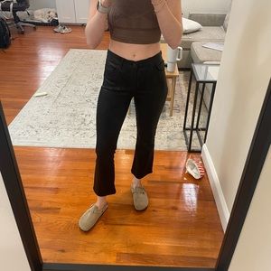 J Brand Leather Crop Flare Jeans